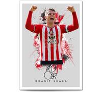 Granit Xhaka Sunderland Signed Photo Poster Print Picture Display Framed Autograph Memorabilia for Football Fans Gift Switzerland (A4 poster Only Cream)