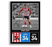 Granit Xhaka Sunderland Signed Photo Poster Print Picture Display Framed Autograph Memorabilia for Football Fans Gift Switzerland (A4 poster Only Black)