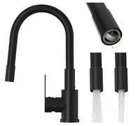 Granitan Grado Plus Kitchen Tap With Flexible Spout Black With Swivel Aerator