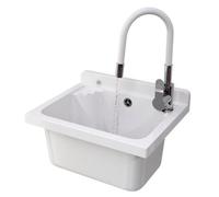 Granitan Granite Utility Sink Loma For Garage, Laundry, Boiler Room White With Syphon And Tap 1 Set