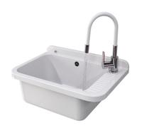 Granitan Granite Utility Sink Negra With Grado Tap And Siphon Set 1Pc