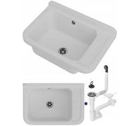 Granitan Granite Utility Sink Polo For Garage, Laundry, Boiler Room With Syphon Set