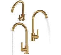 Granitan Kitchen Tap Prestige Plus Rounded Spout Brushed Gold 1Pc