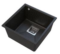 Granitan Napo Undermount Granite Kitchen Sink Black With Gold Flecks 420 X 420mm 1 Bowl