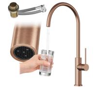 Granitan Prestige Slim Kitchen Mixer Tap Rose Gold Finish Swivel Spout 424mm Single Lever, Pack Of 1