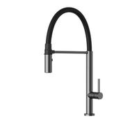 Granitan Scala Single Lever Pull Out Kitchen Tap With Magnetic Flexible Spout, Gunmetal Black, 470mm, 1 Pack