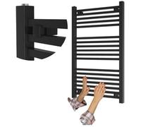 Granitan Towel Radiator Bergen 100X60Cm Black Ladder Design Bathroom Heating Cv Radiator