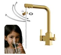 Granitan Triple Way Kitchen Tap For Water Filter Gold 1 Piece