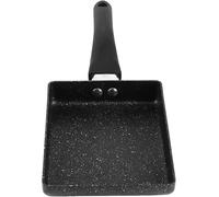 Granite Fry pan, Grill Pan Rectangular Non-Stick Saucepan, Plastic Handle Black Omelet Frying Maifan Stone Small Square with Meat Vegetables or Go Camp Coo