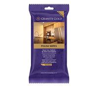 Granite Gold Polish Wipes Streak-Free Shine for Granite, Quartz, Marble, Travertine, Natural Stone Countertops, 18 Count, 1-Pack
