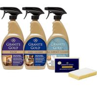 Granite Gold Streak-Free Cleaning for Granite, Marble, Travertine, Quartz, Natural Stone Countertops, and Floors, Polyurethane, 1 Count (Pack of 1)