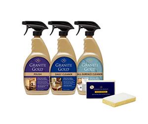 Granite Gold Streak-Free Cleaning for Granite, Marble, Travertine, Quartz, Natural Stone Countertops, and Floors, Polyurethane, 1 Count (Pack of 1)