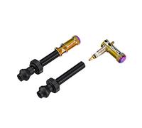 Granite Juicy Nipple Presta Valve Cap and 44mm Valve Stem Set (Oil Slick)