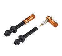 Granite Juicy Nipple Valve Cap and Presta Valve Stem Set, Bike Tyre Caps Dust Covers with Valve Core Removing Function, Durable Alloy Tyre Valve Cap (Orange)