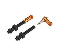 Granite Juicy Nipple Valve Cap and Presta Valve Stem Set, Bike Tyre Caps Dust Covers with Valve Core Removing Function, Durable Alloy Tyre Valve Cap (Orange)