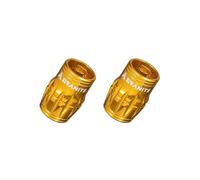 Granite Juicy Nipple Valve Cap with Valve Core Removing Function, Tire Valve Caps Dust Covers for Bikes and Vehicles, Durable Alloy Schrader Valve Cap, 2-Piece Set (Gold)