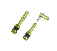Granite Juicy Nipples Presta Valve Caps and 44mm Matching Stem (Green) | 6061 alloy, doubles as valve core remover, 4-hole stems for tyre inserts, hex keyhole base, multiple colours