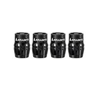 Granite Juicy Nipples Schrader Valve Core Remover Caps, 4 Pcs (Black)