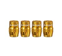 Granite Juicy Nipples Schrader Valve Core Remover Caps, 4 Pcs (Gold)