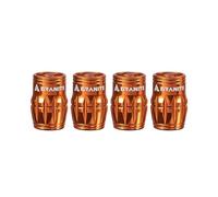 Granite Juicy Nipples Schrader Valve Core Remover Caps, 4 Pcs (Orange)
