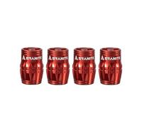 Granite Juicy Nipple Valve Cap with Valve Core Removing Function, Tire Valve Caps Dust Covers for Bikes and Vehicles, Durable Alloy Schrader Valve Cap, 4-Piece Set (Red)