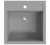 Vidaxl Granite Kitchen Sink Single Basin Grey Kitchen Sinks