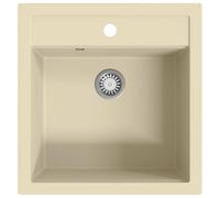 vidaXL Granite Kitchen Sink Single Basin Beige