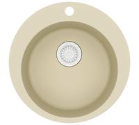 Granite Kitchen Sink Single Basin Kitchen Plumbing Round Multi Colours vidaXL
