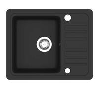 vidaXL Granite Kitchen Sink Single Basin Black