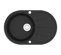 Granite Kitchen Sink Single Basin Oval Basket Strainer Multi Colours vidaXL