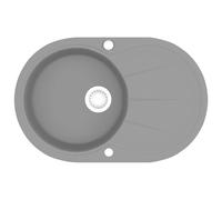 Granite Kitchen Sink Single Basin Oval Basket Strainer Multi Colours vidaXL