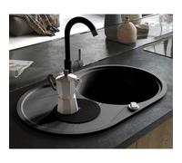 Granite Kitchen Sink Single Basin Oval Black