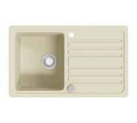 Granite Kitchen Sink Single Basin with Drainer Fixture Multi Colours vidaXL