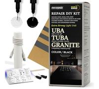 Granite, Marble & Stone Repair Kit for Large Defects (Black & UBA Tuba) - Suitable for Most Repairs I Fixes Broken Chips Within Minutes