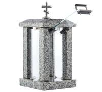 Granite Memorial Lantern - Grave Ornaments for Garden or Cemetery Novecrafto Grey One Size
