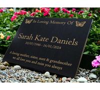 Granite Memorial Plaque, Butterfly, Stand Included