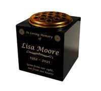 Granite Memorial Vase- Solid Granite - Free Personalised Gold Engraving, Celtic Knot 2 - Includes Metal Flower Pot Insert
