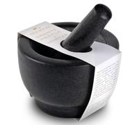Silk Route Home Granite Pestle & Mortar with Base, Kitchen Tool for Muddling & Grinding Spices, Herbs, Nuts & More