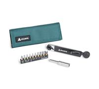 Granite Rocknroll TQ Torque Ratchet Bike Tool Kit (Green) | 2-10Nm range, extension rod, 10 S2 steel bits, 7 hex 2-8mm plus T20, T25 and PH2, 600D pouch, 190g, MTB road and gravel use