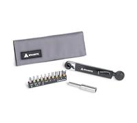 Granite Rocknroll TQ Torque Ratchet Bike Tool Kit (Grey) | 2-10Nm range, extension rod, 10 S2 steel bits, 7 hex 2-8mm plus T20, T25 and PH2, 600D pouch, 190g, MTB road and gravel use