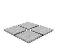 Granite Umbrella Weight Plates, Pack of 4, 100 kg, Square, Grey, 47 x 47 x 4.5 cm, Sturdy Parasol Stand Base for Garden, Balcony, Patio, Windproof