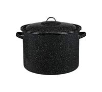 Granite Ware 21-Quart Stockpot, Large Capacity for Soups, Stews, Pasta - Durable Graniteware with Non-Stick Surface for Easy Cleaning - Chip-Resistant & Even Heat Distribution (Speckled Black)