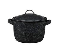 Granite Ware Enamel on Steel 4-Quart Bean/Stock Pot with lid, Speckled Black