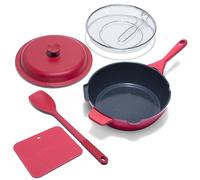 Granitestone ZUKA 10 in 1 Ceramic Pan, Large 10 Inch Saute Pan with Lid Serves as Deep Frying Set with Steamer, Everyday Skillet, Non Toxic Ceramic Nonstick, Induction Oven & Dishwasher Safe
