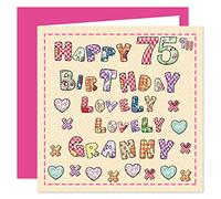 Granny 75th Happy Birthday Card - Lovely Lovely Granny - 75 Today