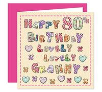Granny 80th Happy Birthday Card - Lovely Lovely Granny - 80 Today