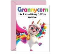 Granny Birthday Card - Awesome Grannycorn - Happy Birthday Card for Granny Grandma from Grandson Granddaughter, A5 Unicorn Bday Greeting Cards