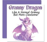 Granny Birthday Card, Dragon Family