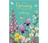 Granny Birthday Card - Wildflowers and Butterflies - Artistic Design - Special Finishes - Made in the UK - Eco-Friendly