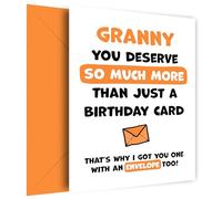 Granny Birthday Card - You Deserve More Than Just Bday Cards - Laugh & Celebrate With This Hilarious Birthday Card for Granny with Orange Envelope